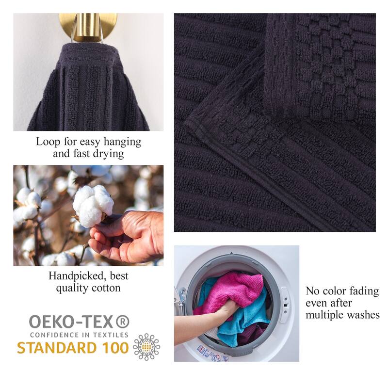 Superior Soho Ribbed Cotton Hand Towel Set of 4