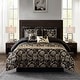 preview thumbnail 8 of 42, Nanshing Brie Silver and Black 7-Piece Comforter Set Black/Gold - California King