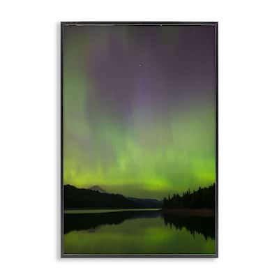 Stupell Green Aurora Landscape Framed Giclee Art Design By Nancy Crowell
