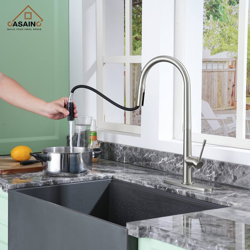 Single Handle Pull-Down Sprayer Kitchen Faucet