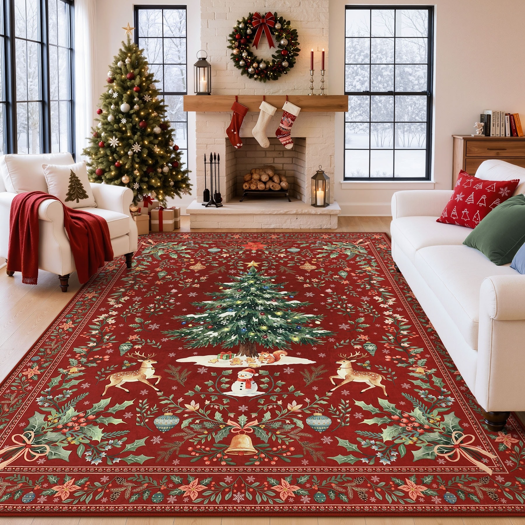 『 リュミエール ドレ』 Xmasお正月の壁掛けブーケ　他2点 Washable-Non-Slip-Christmas-