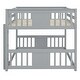 preview thumbnail 9 of 24, Full over Full Bunk Bed with Ladder & Gray Solid Wood