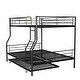 preview thumbnail 6 of 46, Industrial Modern Full XL over Queen Metal Bunk Bed with Trundle, Save Space or Split Into 2 Beds, Crafted For Safety, Black