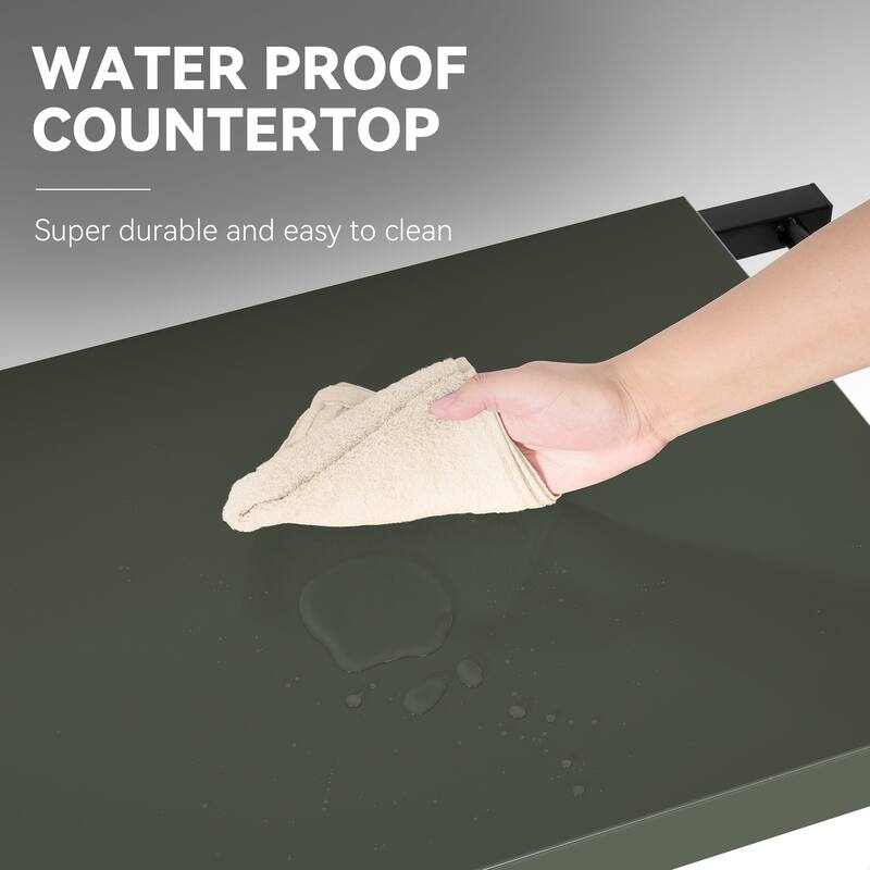 Royal Gourmet Double-Tier Dining Cart with Olive Green Top - N/A