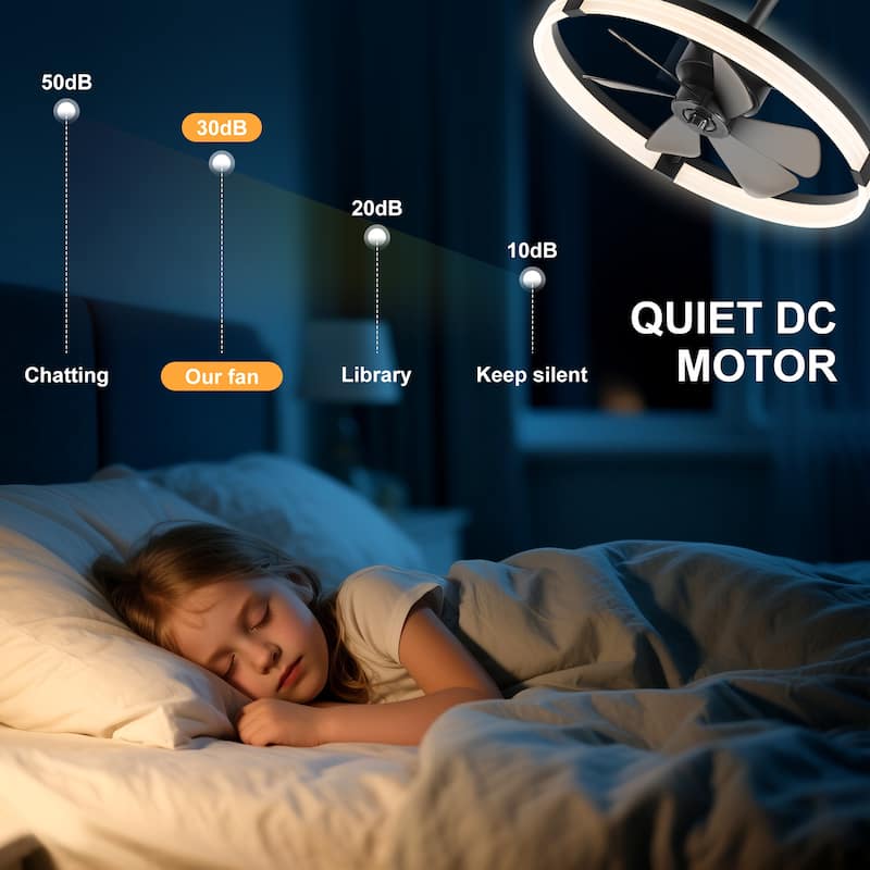 20"/23" Low Profile Dimmable Smart Ceiling Fan with Lights and Remote(6/7 ABS Blades)