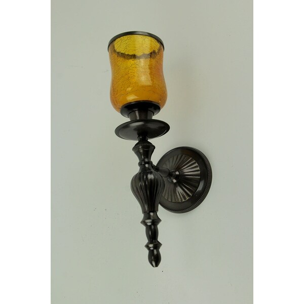Vintage Pair Of Votive Holders Velas Y Portavelas Set Ot 2 Amber