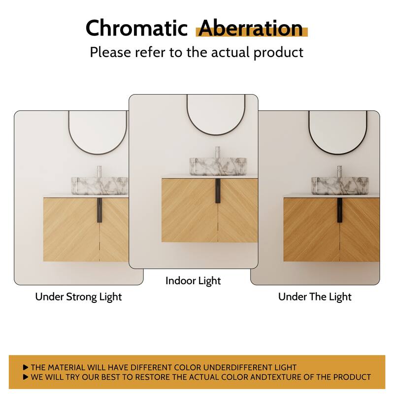 Bathroom Vanity With Sink In 30/36 Inch, Floating Bathroom Vanity With 2 Soft Close Doors