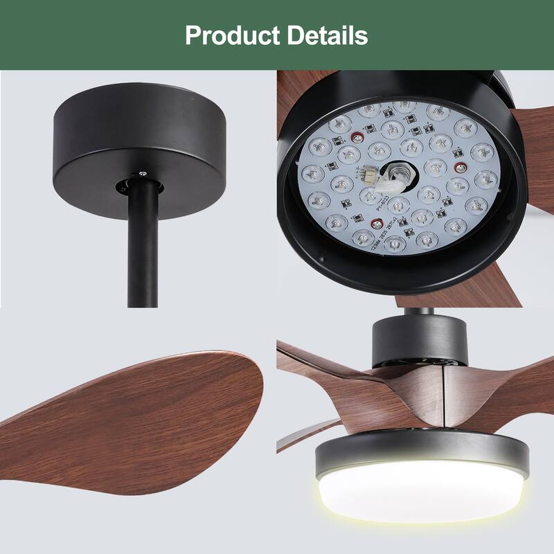 24 Inch Low Profile Ceiling Fan with Lights and Remote/APP Control, Small Reversible Ceiling Fan Light, 6 Speeds Quiet DC Motor