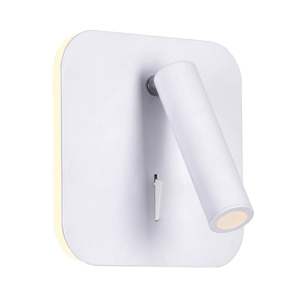 Private I Integrated LED Adjustable Square Matte White Wall Sconce - Matte White