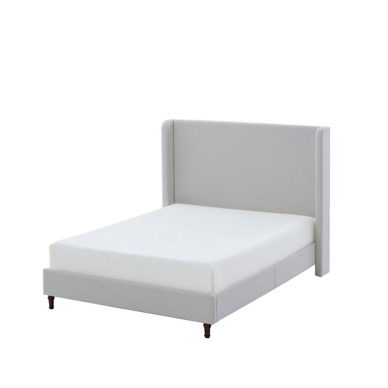 Tall Headboard Upholstered Bed / 54" High Headboard / Elegant Simplicity / No Box Spring Needed / Easy Assembly / Queen