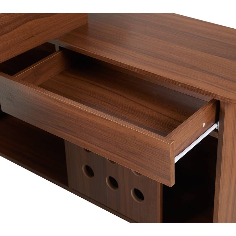 Adjustable L-Shaped Executive Desk, Wood Corner Computer Desk Gaming Desk with Storage Cabinet, Writing Desk for Home Office