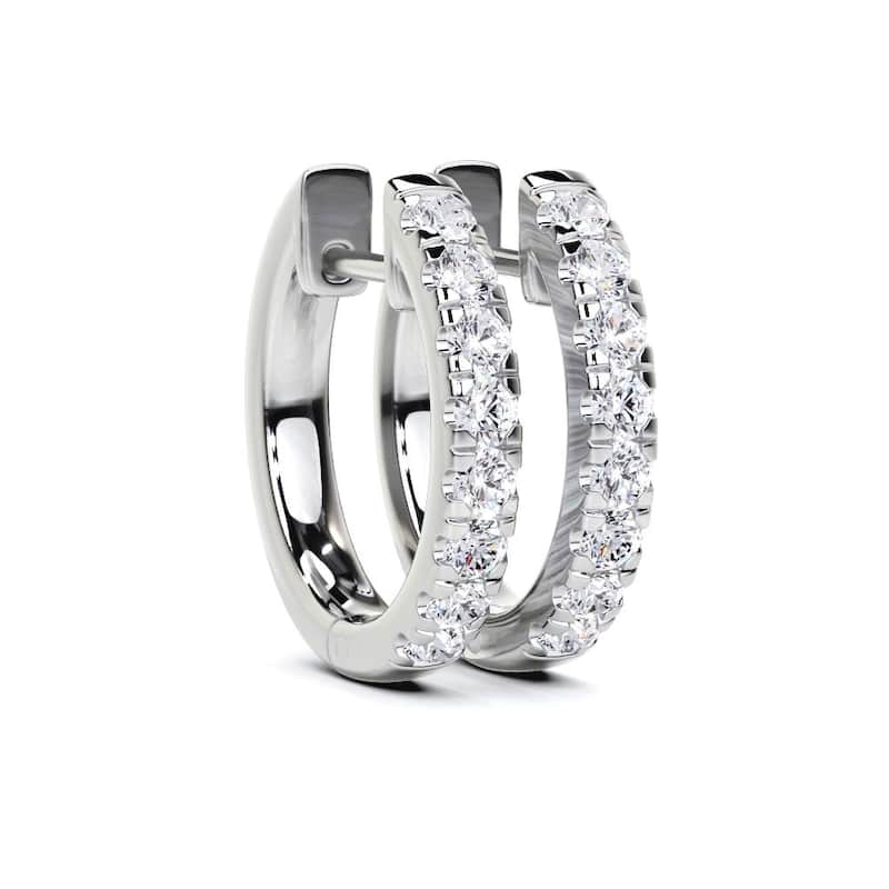 Vault Classics 0.33ct TW Natural Diamond Hoop Earrings (I VS2) - White
