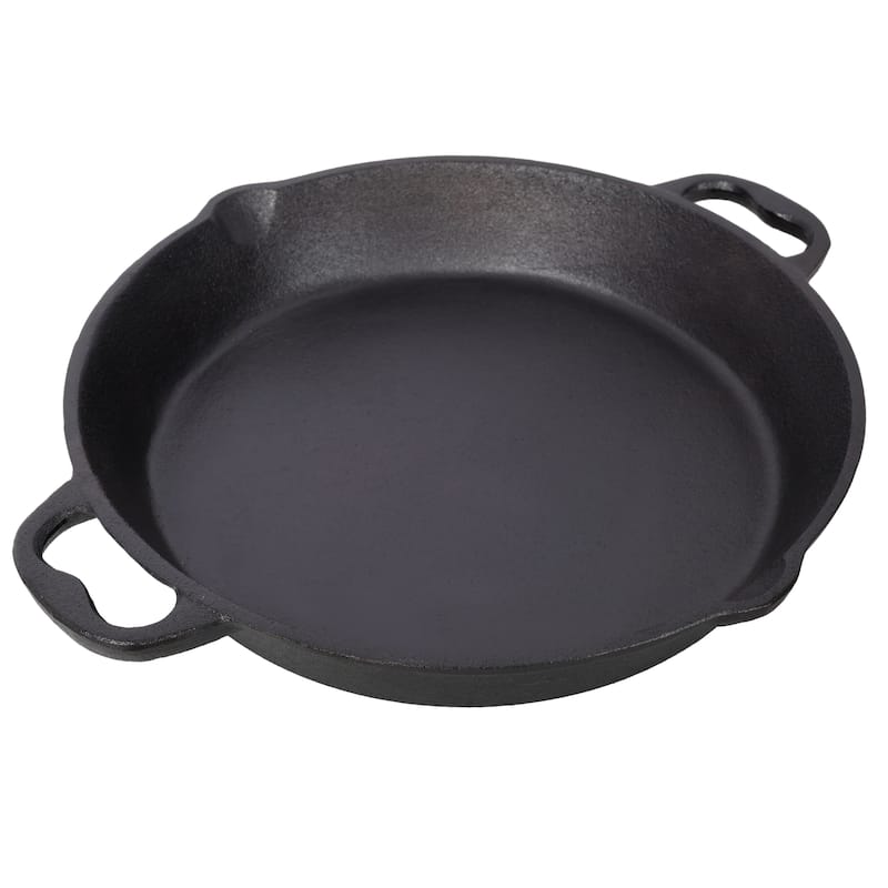 17inch Pre-Seasoned Cast Iron Skillet Oven Safe Cookwa - Black
