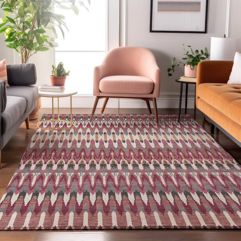 Premium Washable Super Soft Modern Flair Mayfield Rug - Mauve - 8' x 10'
