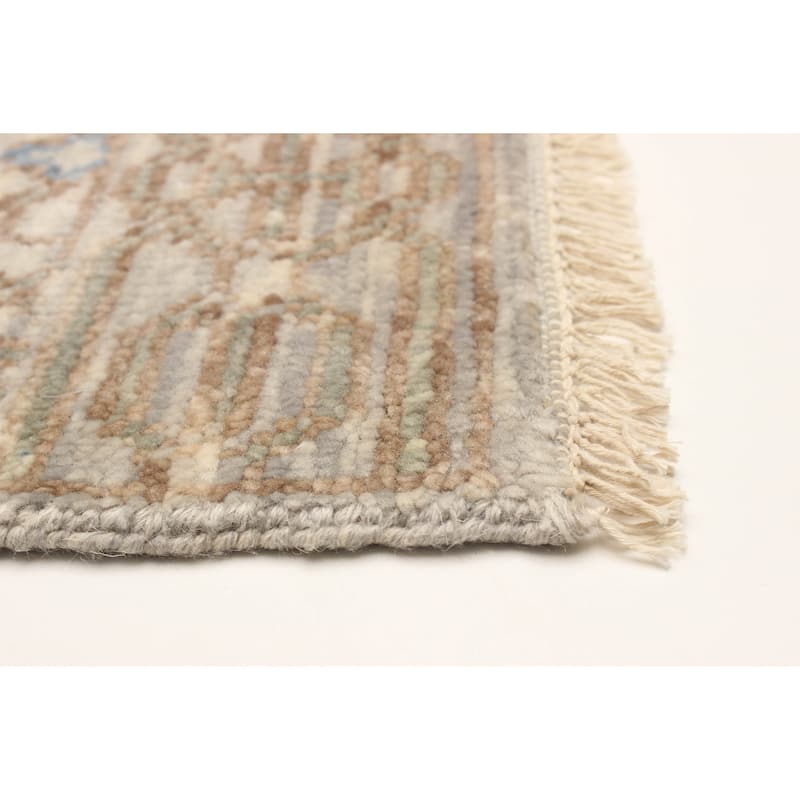 ECARPETGALLERY Hand-knotted Mystique Light Grey Wool Rug - 2'5 x 7'10