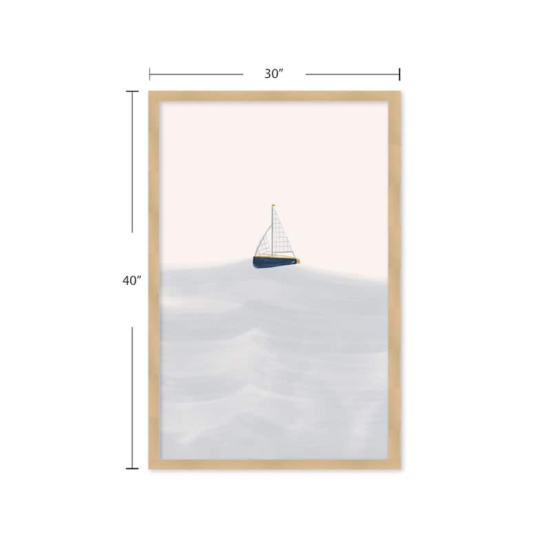 "Sailing Boat" Framed Textured Wall Art
