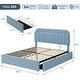 preview thumbnail 44 of 43, Bed Frame for Kids, Upholstered Platform Bed for Boys with 2 Flexible Drawers