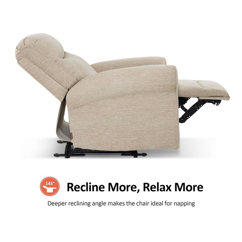 MCombo Power Wall Hugger Recliner Chair for Small Space RV , USB & USB-C Charging Ports, Modern Roll Arm Recliner, Fabric PR630