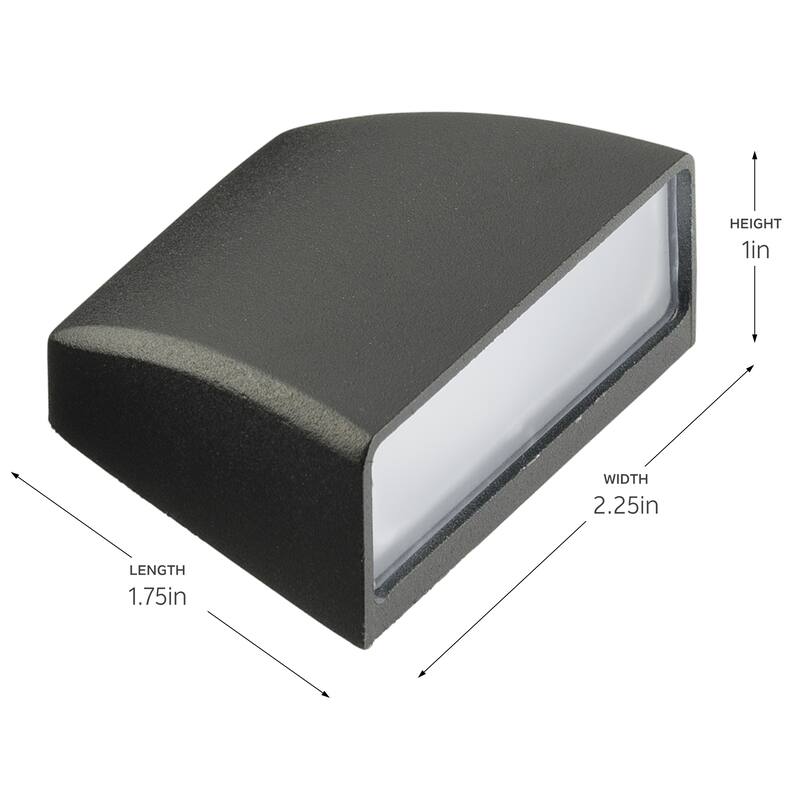 Kichler Lighting LED Mini All-Purpose Side Fire Sconce, Landscape Lighting, (2.25" x 1" x 1.75"), 16143BKB - 1