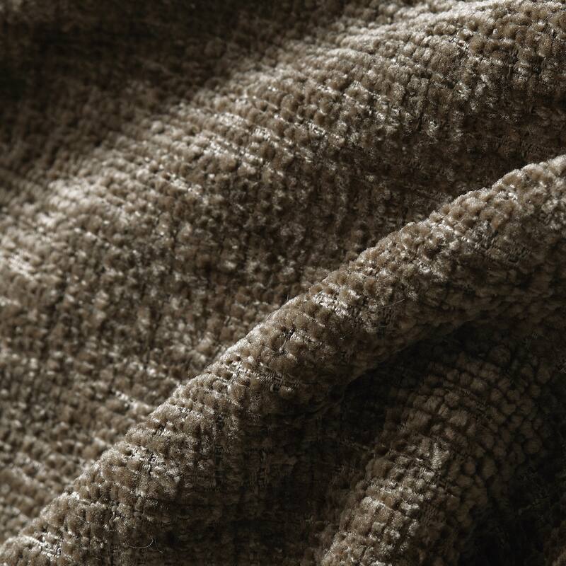 116" Fully Compressed Brown Chenille Sofa with High Density Foam, No Assembly, Legless Design