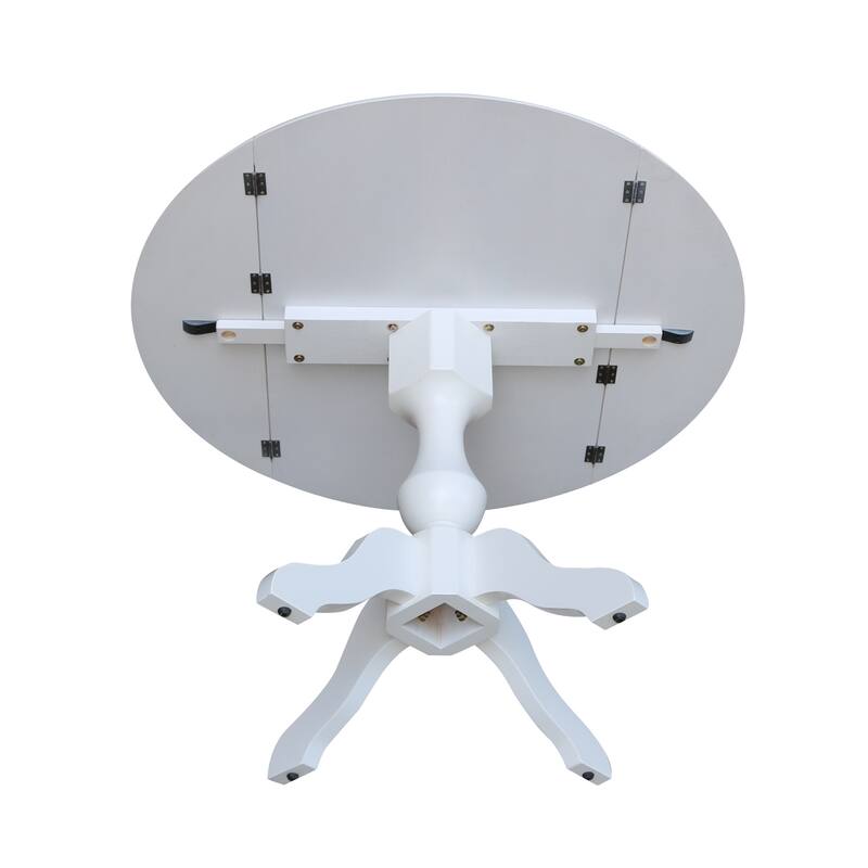 42" Round Dual Drop Leaf Pedestal Table