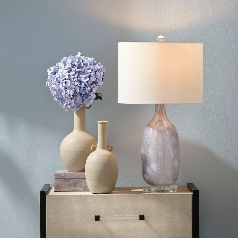 Alden Decor Allenbury Glass Table Lamp, Lavender