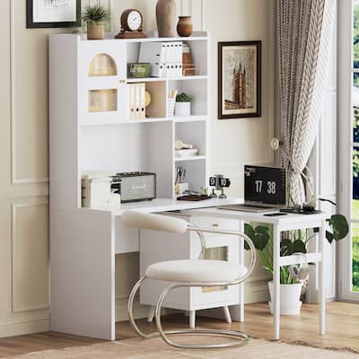 43" x 70" Home Office Desk with 90° Adjustable Tabletop, Storage Drawer & Cabinets – Perfect for Gaming, Study & Work in Bedroom