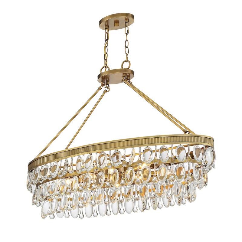 Windham 8-Light Linear Chandelier in Warm Brass