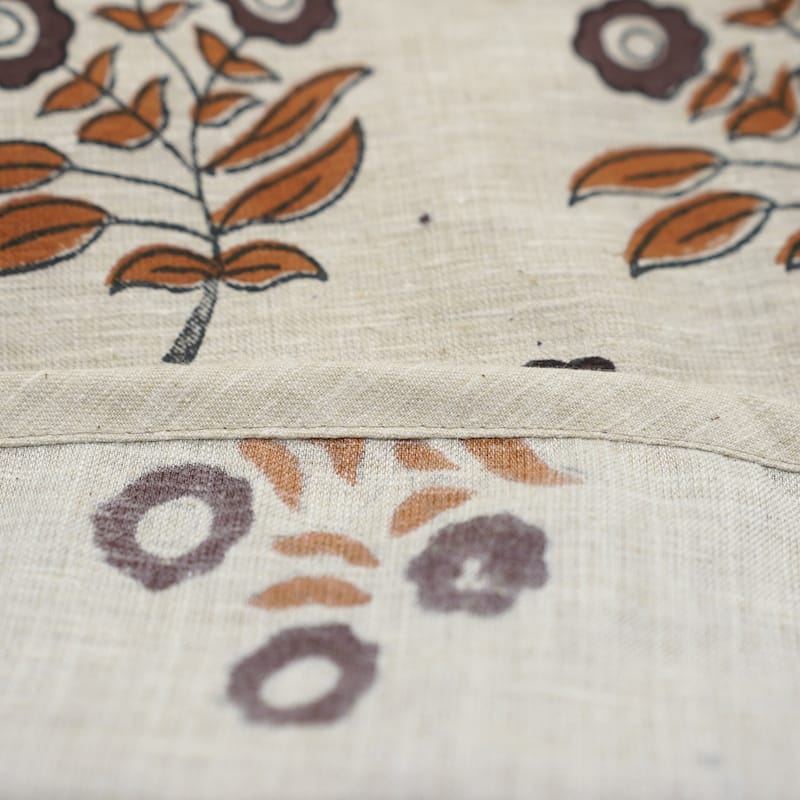 Fabdivine Block Print Linen Blend Home Decor Christmas Tree Skrit