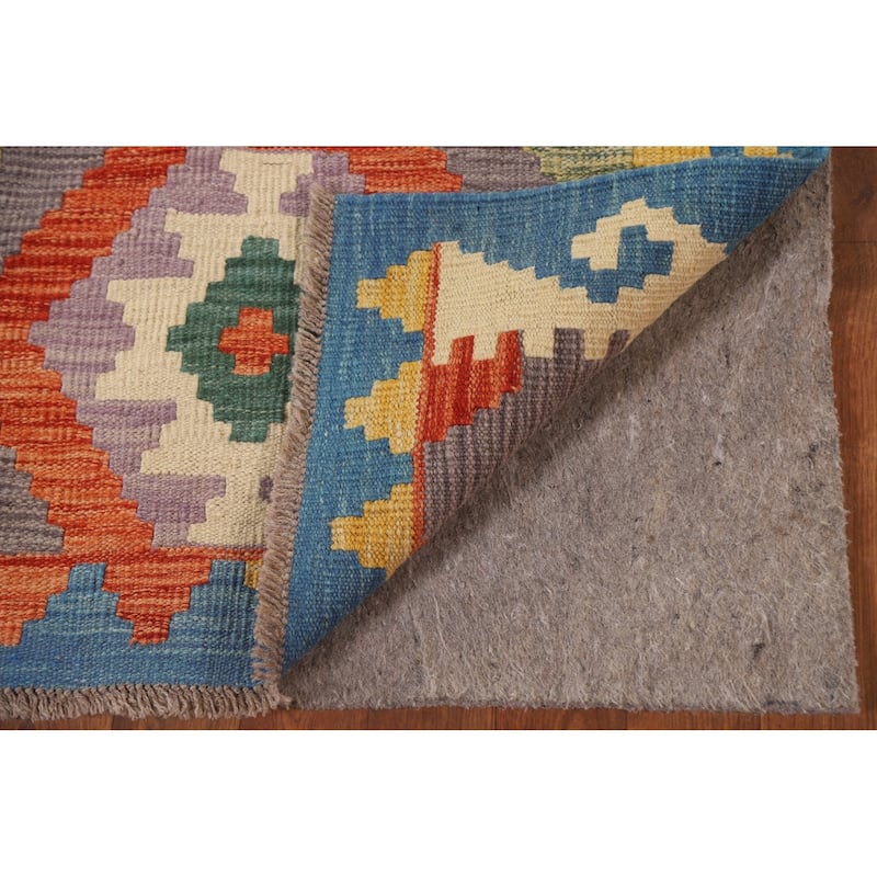 Colorful Kilim Oriental Runner Rug Flat-weave Southwestern Wool Carpet - 2'8" x 9'5"