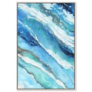 Blue Abstract Canvas Vibrant Coastal Wall Art by Art Remedy