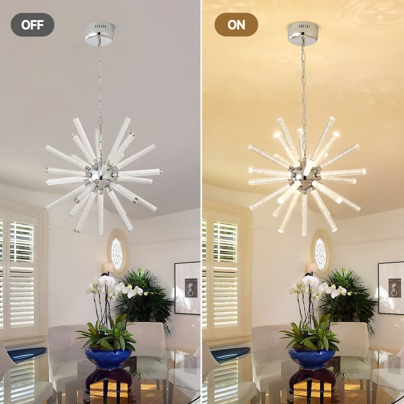 24-Light Bubble Pillar Chandelier,Adjustable Pendant Lights Living Room Decoration Lamp