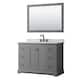 Option Dark Gray, Black Trim, White Carrara Marble Top