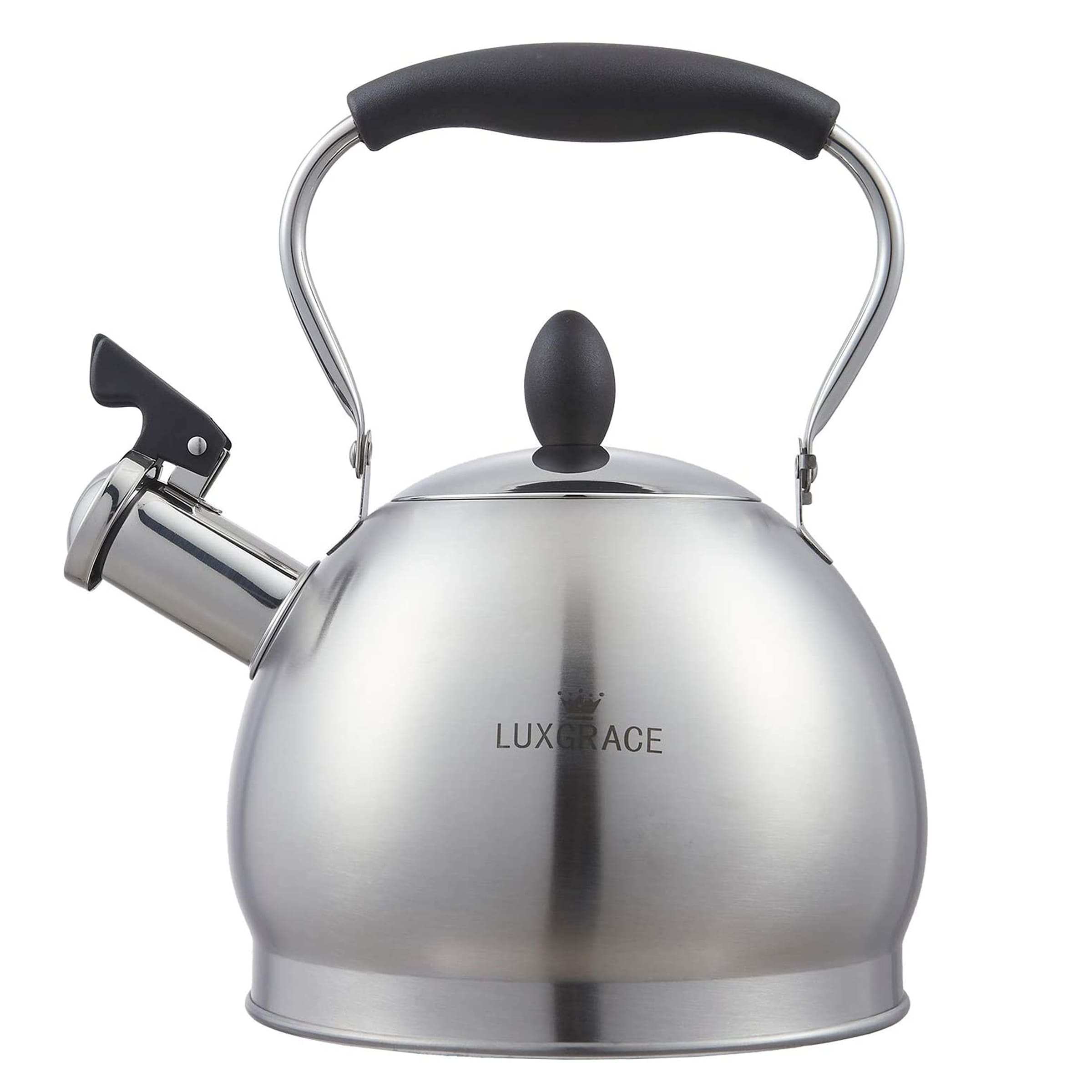 Creative Home 2.6 Quart Stainless Steel Whistling Tea Kettle with Folding Handle - 2.6 Quarts