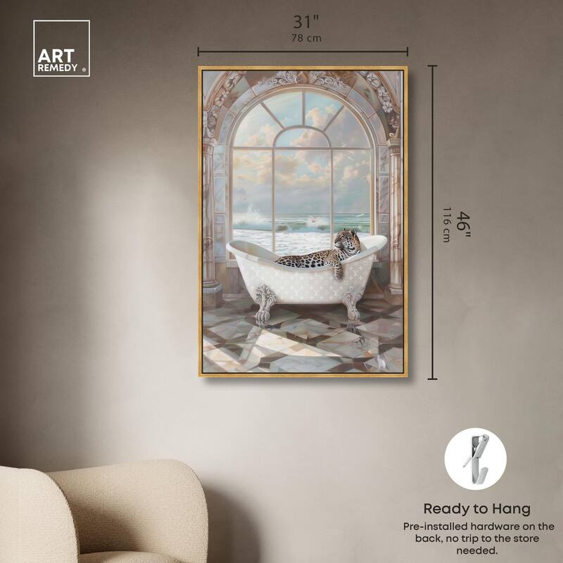 Jaguar Arch Bathroom Glam Canvas by Art Remedy