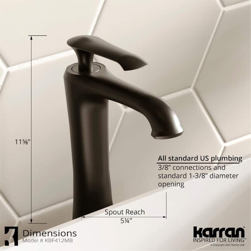 Karran Quattro Matte White Acrylic 21 in. Oval Bathroom Vessel Sink with Faucet and drain in Matte Black