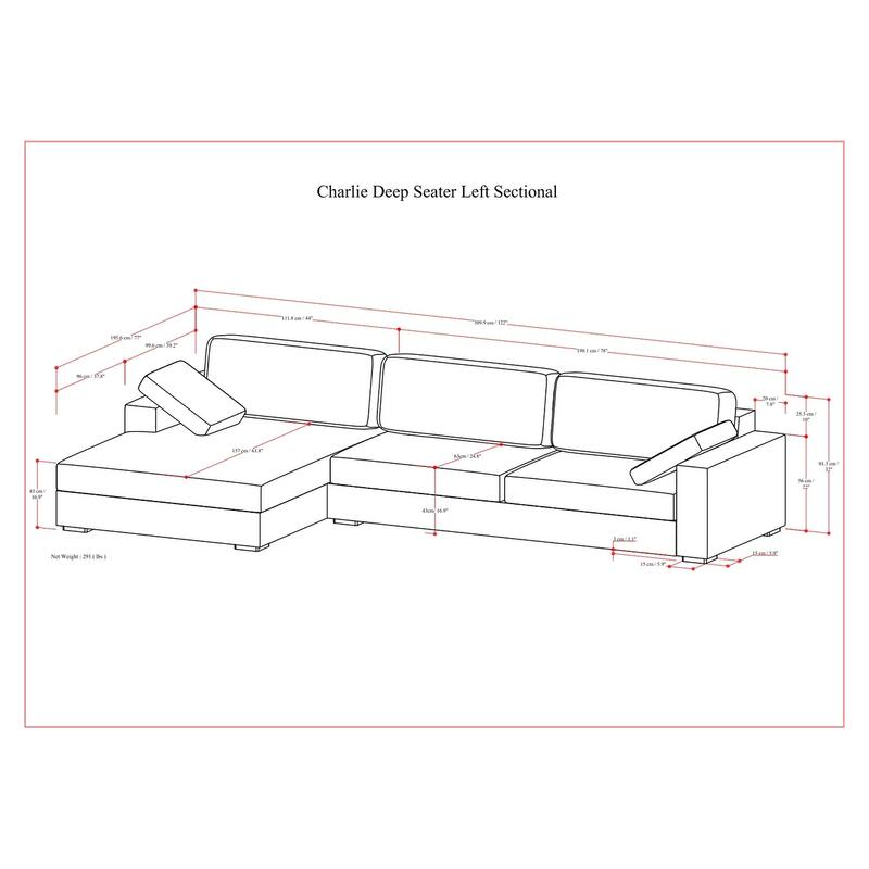 WYNDENHALL Roscoe Left-Facing Sectional in Tightly Woven Performance Fabric
