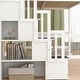 preview thumbnail 15 of 16, Full Size Loft Bed with Display Stand Desk Underneath, Wood High Loft Bed Frame with Storage Staircase and Storage Shelves