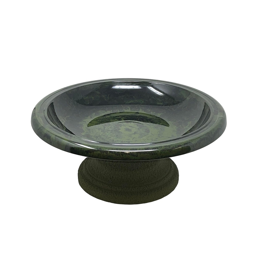 7.5"H Fiber Clay Low Profile Base Birdbaths, 19"D x 7.5"H, 6.5 lbs.