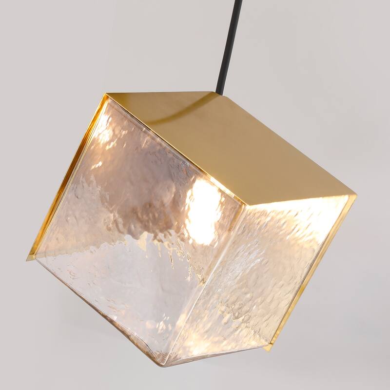 Ice Cube Pendant Lights Cluster Stairway Multi 5-Light Pyrite Chandelier - N/A