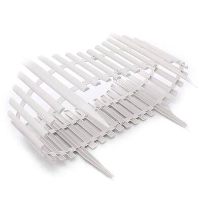 White plastic decorative garden fence board