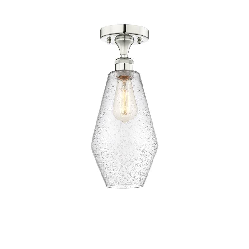 Innovations Lighting Cindyrella - 1 Light 7" Semi-Flush Mount - Polished Nickel/Seedy