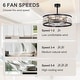 preview thumbnail 82 of 105, Caged Ceiling Fan with Light and Remote, 11.8–28 Inch Low Profile Fandelier, 6-Speed Quiet DC Motor, Black/Satin Nickel