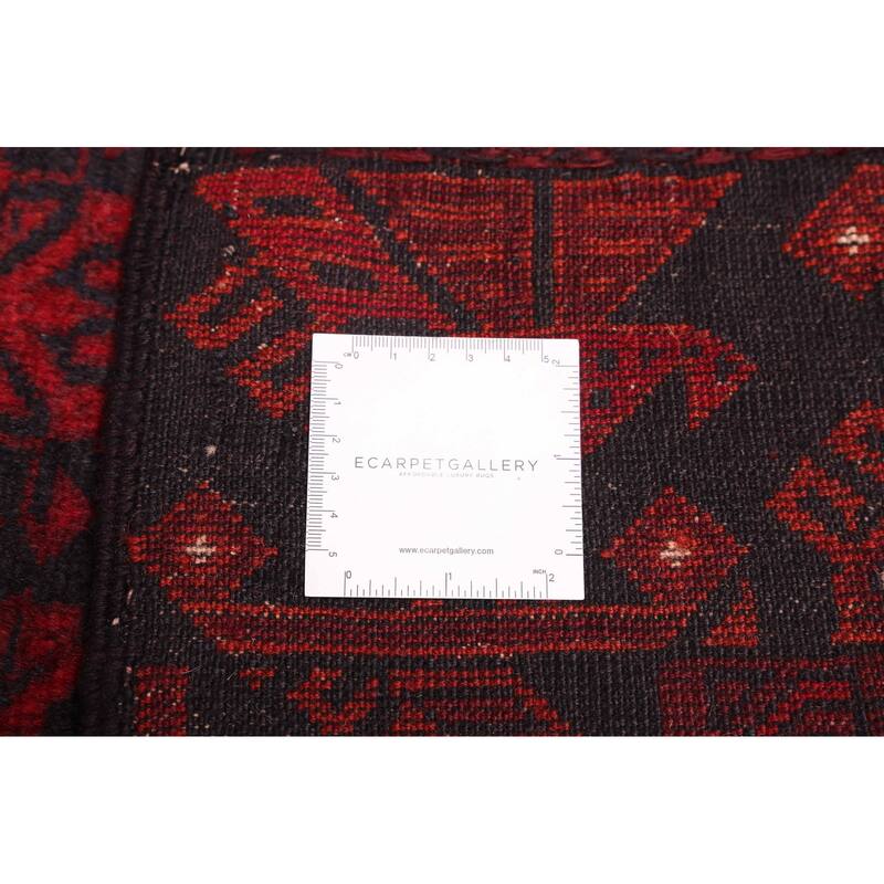 ECARPETGALLERY Hand-knotted Teimani Dark Red Wool Rug - 4'4 x 6'3