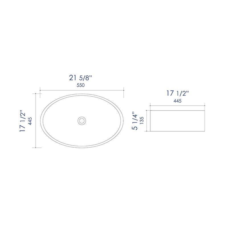 ALFI brand White 22" Oval Above Mount Ceramic Sink