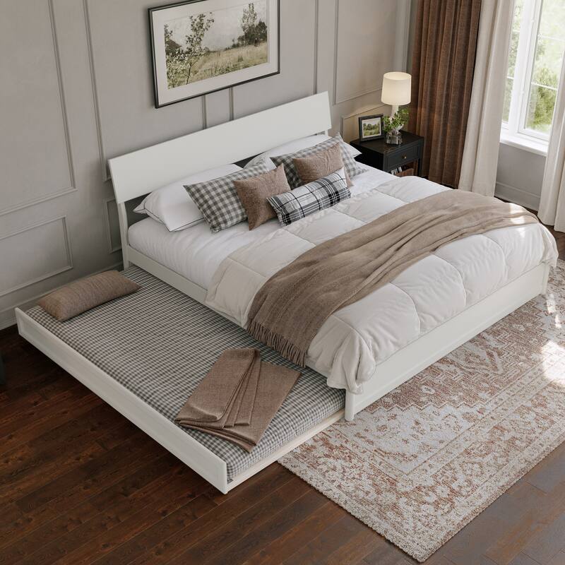 Norla Wood Platform Bed with Trundle