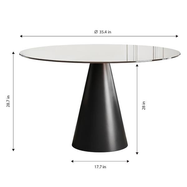 35.4-inch round glass dining table with chair - Bed Bath & Beyond ...