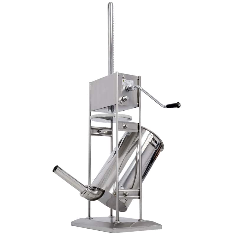 4-Gallon Stainless Steel Commercial Dual Speed Vertical Sausage Maker Meat Filler with 4 Stuffing Tubes