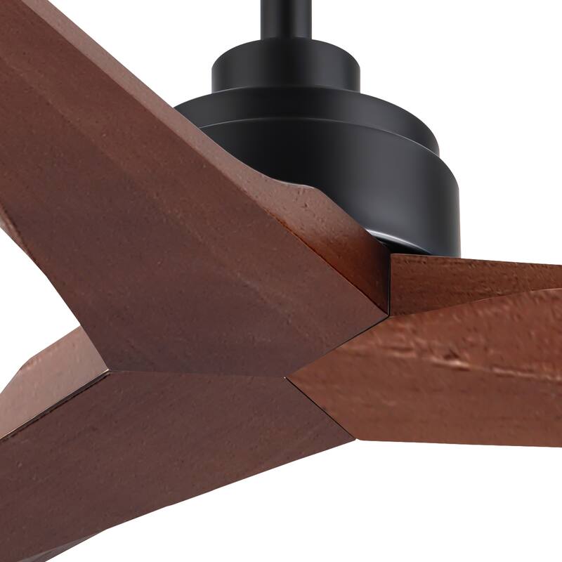 52" Lowe Profile Black Ceiling Fan without Light, Remote Control