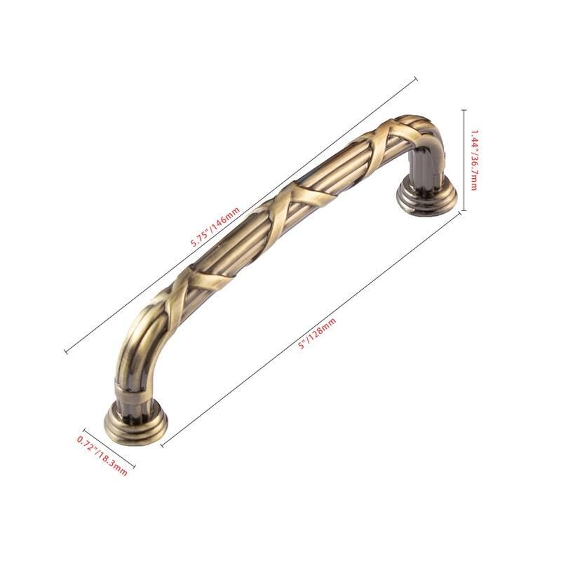 Utopia Alley Riga Cabinet Ring Pull Knob/Pull, Antique Brass, knob 1.58"/3.75"/5" center to center